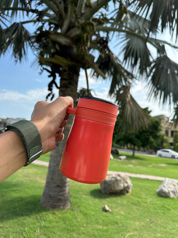 Modern Steel Vacuum Flask Red