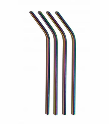 multicolor spectrum stainless steel straws