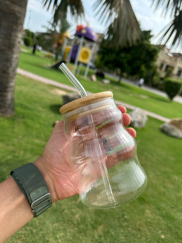 Ribbed Jar with Bamboo Top