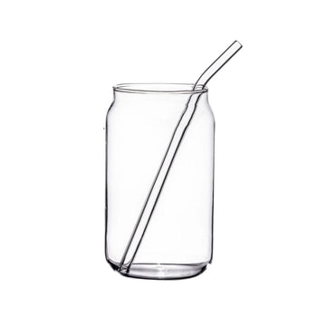 Minimalistic Plain Jar with Glass Straw